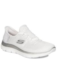 skechers - Buty do chodzenia damskie Skechers Slips-ins Vegan. Kolor: biały. Materiał: materiał, syntetyk. Szerokość cholewki: normalna. Model: Skechers Sport. Sport: turystyka piesza