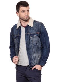 Mustang - MUSTANG New York Shearling MĘSKA KURTKA SHERPA JEANSOWA DENIM BLUE 1006704 5000 984. Kolor: niebieski. Materiał: denim, jeans. Sezon: zima