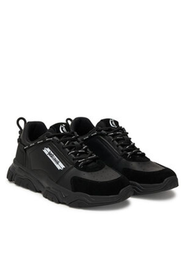 Just Cavalli Sneakersy 79QA3SH1 Czarny. Kolor: czarny. Materiał: skóra