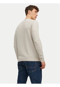 Jack & Jones - Jack&Jones Sweter Emil 12208364 Beżowy Regular Fit. Kolor: beżowy. Materiał: bawełna