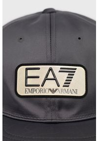 EA7 Emporio Armani czapka kolor szary z aplikacją. Kolor: szary. Wzór: aplikacja