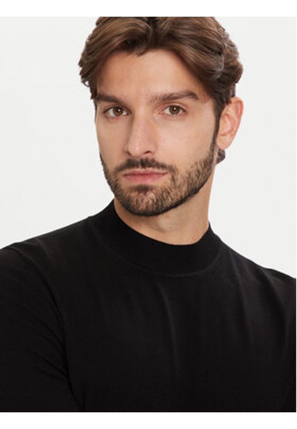 Hugo - HUGO Sweter San Marc 50546856 Czarny Slim Fit. Kolor: czarny. Materiał: wiskoza