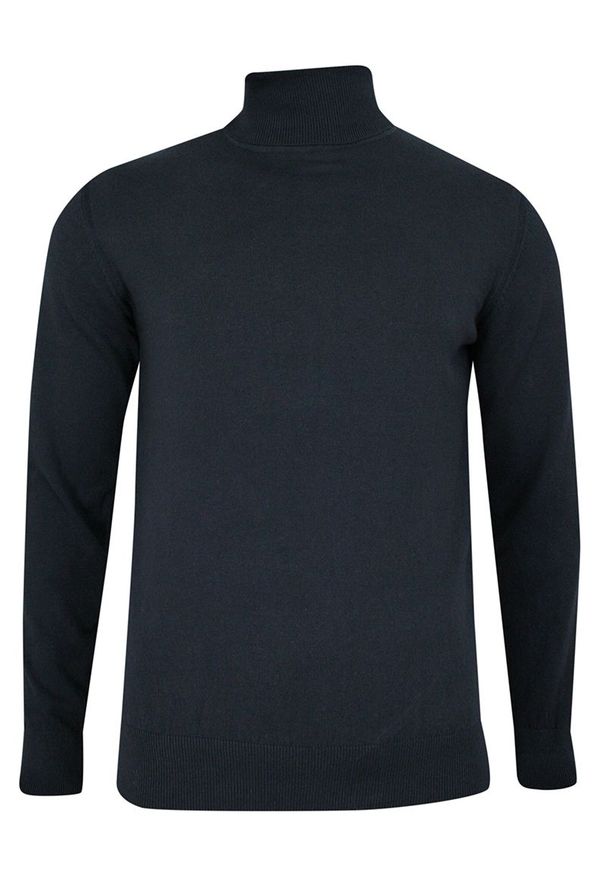 Niebieski sweter Just Yuppi na spotkanie biznesowe, na jesień, elegancki, z golfem