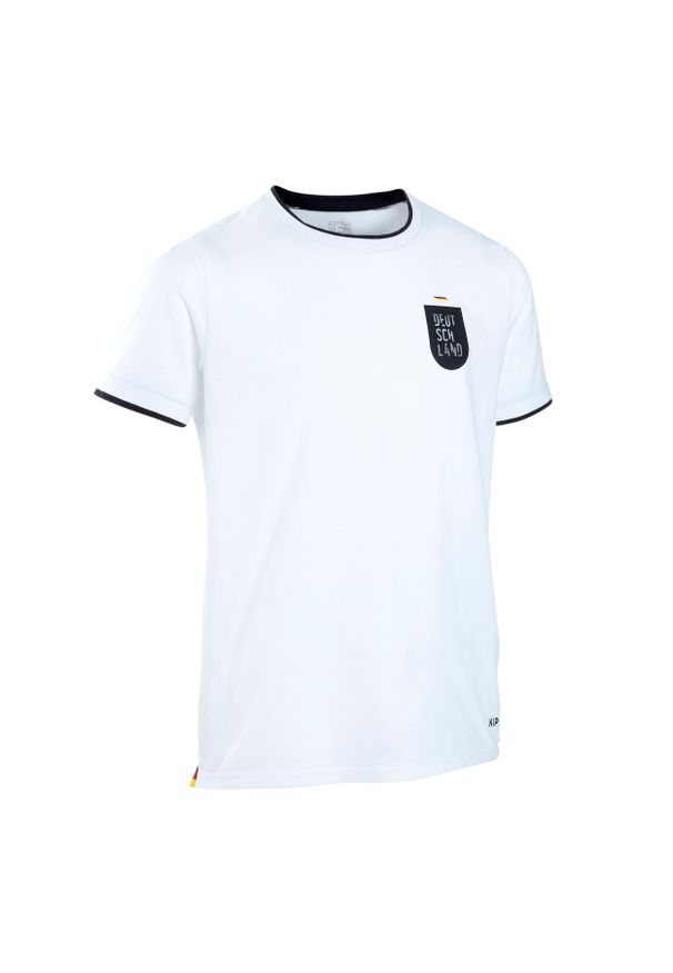 KIPSTA - Koszulka do piłki nożnej dla dzieci Kipsta FF100 Niemcy 2024. Materiał: materiał, bawełna