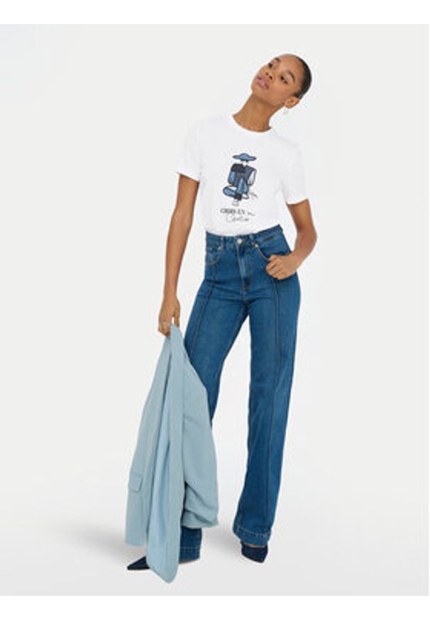 only - ONLY T-Shirt Emma 15329752 Biały Regular Fit. Kolor: biały. Materiał: bawełna