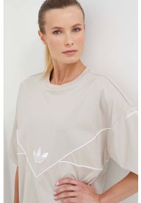 adidas Originals t-shirt bawełniany kolor beżowy. Kolor: beżowy. Materiał: bawełna #2
