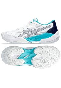 Buty Asics GEL-Blast 3 Gs W 1074A035-100 białe białe. Kolor: biały. Materiał: materiał, guma. Szerokość cholewki: normalna. Sport: piłka ręczna #1