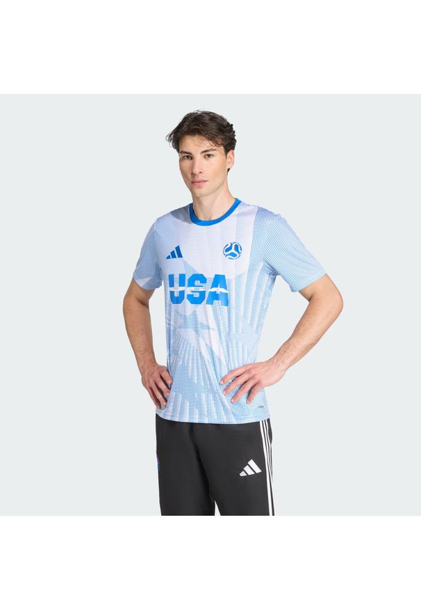 Adidas - Bluza USA. Kolor: biały, niebieski, wielokolorowy. Sport: piłka nożna