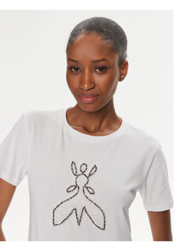 Patrizia Pepe T-Shirt 8M1599/J043-W103 Biały Regular Fit. Kolor: biały. Materiał: bawełna