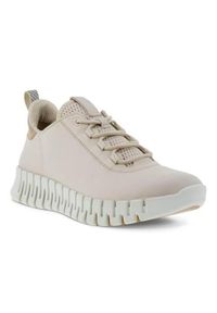 ecco - Buty do biegania damskie Ecco Sneaker Gruuv Lea. Zapięcie: sznurówki. Kolor: beżowy. Materiał: skóra, guma. Szerokość cholewki: normalna