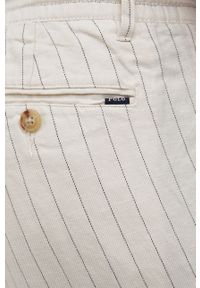 Polo Ralph Lauren spodnie męskie kolor beżowy proste. Okazja: na co dzień. Kolor: beżowy. Materiał: tkanina. Styl: casual