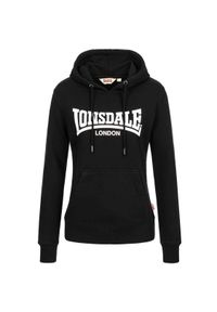 Bluza damska z kapturem Lonsdale Flookburgh. Typ kołnierza: kaptur. Kolor: czarny #1