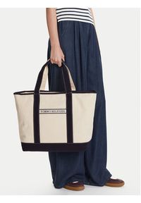 TOMMY HILFIGER - Tommy Hilfiger Torebka Th Summer Canvas Tote AW0AW17421 Beżowy. Kolor: beżowy