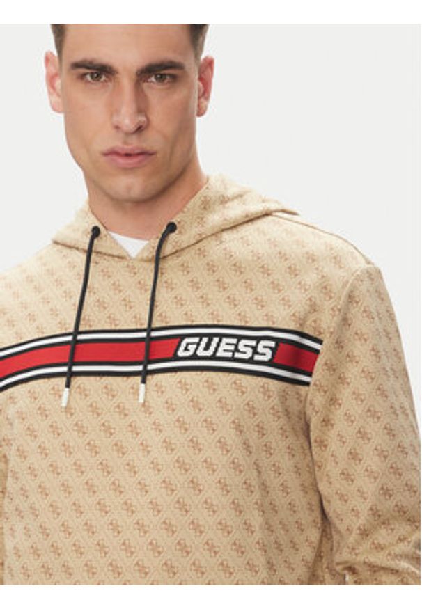 Guess Bluza New Korbin Z4BQ30 FL04Q Beżowy Regular Fit. Kolor: beżowy. Materiał: bawełna