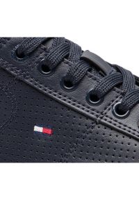TOMMY HILFIGER - Buty Tommy Hilfiger Core Corporate Leather Sneaker M FM0FM00552-403 niebieskie. Okazja: na co dzień. Kolor: niebieski. Materiał: syntetyk, materiał, skóra. Szerokość cholewki: normalna #7