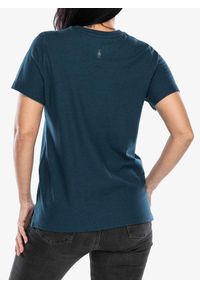 Koszulka z nadrukiem damska Smartwool Mountain Horizon Graphic Short Sleeve Tee. Kolor: niebieski. Wzór: nadruk