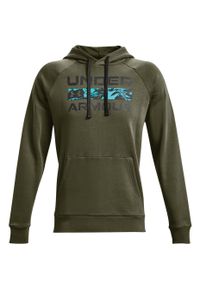 Bluza męska Under Armour Rival FLC Signature HD. Kolor: zielony. Materiał: dresówka
