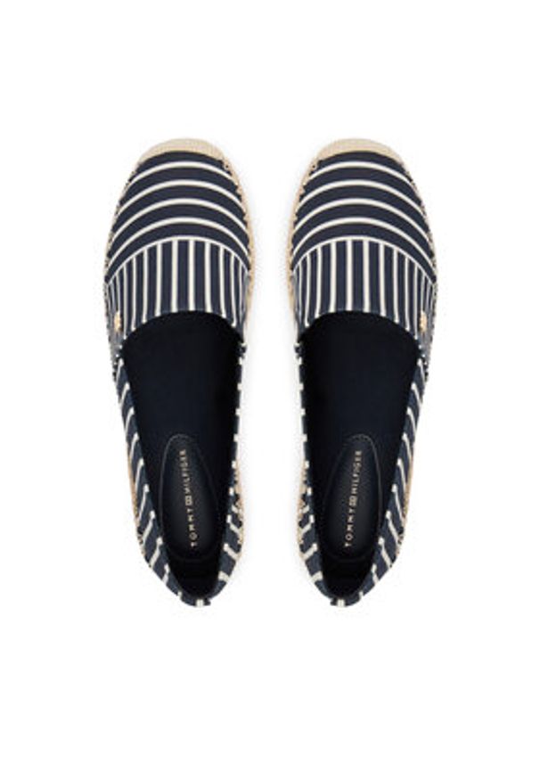 TOMMY HILFIGER - Tommy Hilfiger Espadryle Th Platform Espadrille Stripes FW0FW09143 Granatowy. Kolor: niebieski. Materiał: materiał. Obcas: na platformie