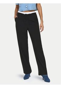only - ONLY Spodnie materiałowe Tille 15338509 Czarny Straight Fit. Kolor: czarny. Materiał: wiskoza