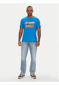 Napapijri T-Shirt S-Lari NP0A4IE5B2W1 Niebieski Regular Fit. Kolor: niebieski. Materiał: bawełna #5
