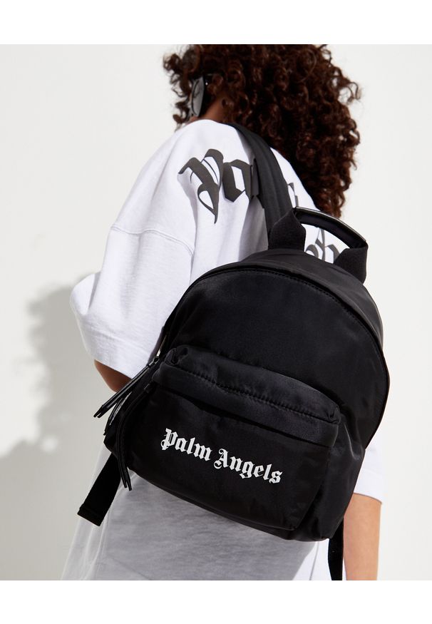 PALM ANGELS - Czarny plecak mini z logo. Kolor: czarny