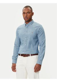 Polo Ralph Lauren Koszula Core Replen 710548538 Niebieski Slim Fit. Typ kołnierza: polo. Kolor: niebieski. Materiał: bawełna