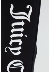 Juicy Couture spodnie dresowe damskie kolor czarny z nadrukiem. Kolor: czarny. Materiał: dresówka. Wzór: nadruk