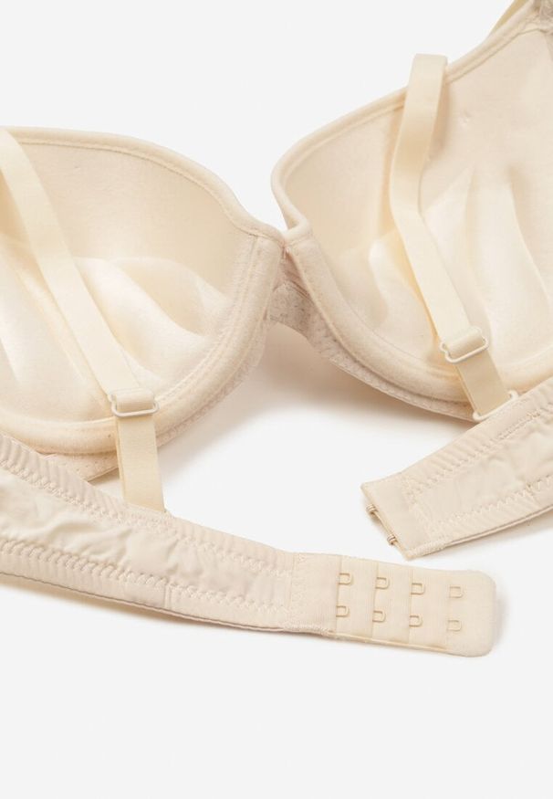 Born2be - Beżowy Biustonosz Ozdobiony Cyrkoniową Aplikacją Ezonlle. Kolor: beżowy. Wzór: aplikacja