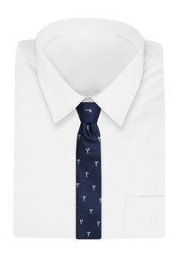 Krawat Alties (7 cm) - Znaki Zodiaku: PANNA. Kolor: niebieski. Materiał: tkanina. Styl: elegancki, wizytowy