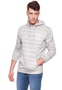 Lee - BLUZA MĘSKA LEE HOODIE GREY MELE L81XHH37. Kolor: szary. Wzór: paski #8