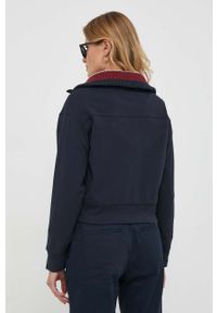 TOMMY HILFIGER - Tommy Hilfiger bluza damska kolor granatowy gładka. Kolor: niebieski. Materiał: wiskoza. Wzór: gładki #2