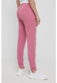 EA7 Emporio Armani Spodnie 8NTP85.TJCQZ damskie kolor różowy gładkie. Kolor: różowy. Materiał: dzianina. Wzór: gładki #3