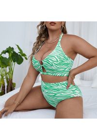 Intica - Dwuczęściowy strój kąpielowy z wysokim stanem na plażę i basen Sholeh. Stan: podwyższony. Kolor: wielokolorowy. Materiał: materiał #6