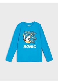 Sinsay - Bawełniana koszulka z nadrukiem Sonic the Hedgehog - mid blue. Materiał: bawełna. Wzór: nadruk #1