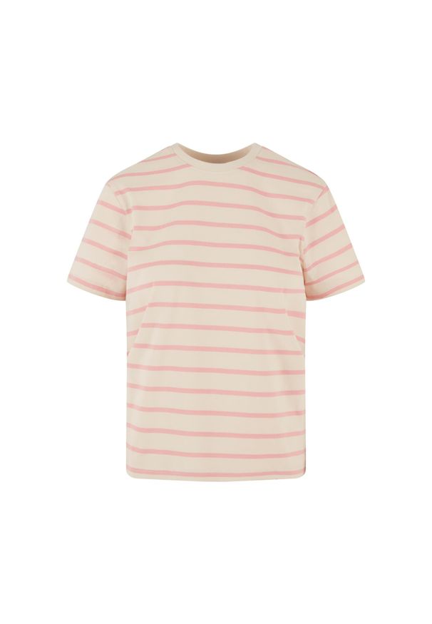 Damska koszulka w paski o pudełkowym kroju Urban Classics. Kolor: różowy, biały, wielokolorowy. Materiał: bawełna. Wzór: paski