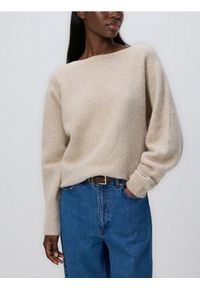 Reserved - Sweter z domieszką wełny - beżowy. Kolor: beżowy. Materiał: wełna