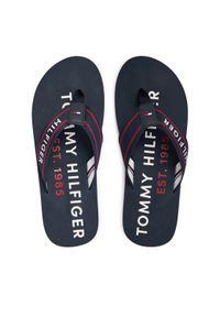 TOMMY HILFIGER - Tommy Hilfiger Japonki Sporty Hilfiger Beach Sandal FM0FM05805 Granatowy. Kolor: niebieski. Materiał: materiał. Styl: sportowy #1