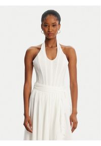 BARDOT Body Trey Halter Neck 60030TB Biały Slim Fit. Typ kołnierza: dekolt halter. Kolor: biały. Materiał: syntetyk