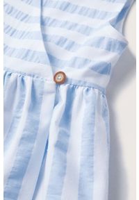 Mango Kids sukienka dziecięca Agata mini rozkloszowana. Kolor: niebieski. Typ sukienki: rozkloszowane. Długość: mini