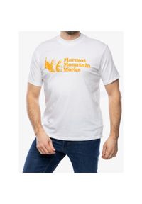 Koszulka z nadrukiem męska Marmot MMW Tee. Kolor: biały. Wzór: nadruk