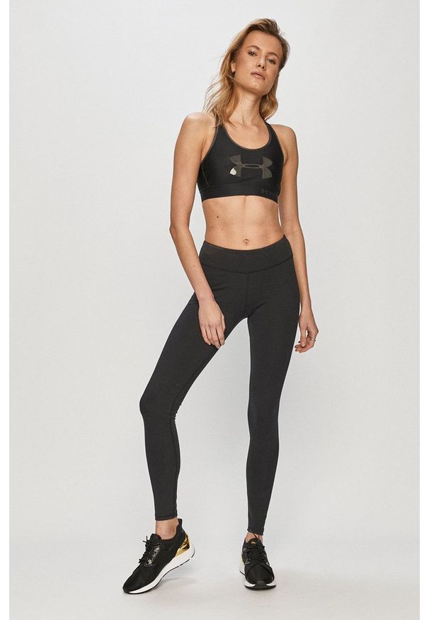 Under Armour - Legginsy. Kolor: czarny. Wzór: nadruk