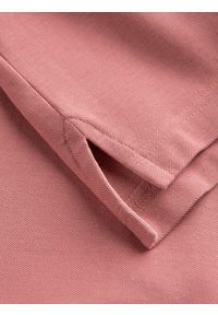 Ombre Clothing - Koszulka męska polo z dzianiny pique - różowy V7 S1374 - XXL. Typ kołnierza: polo. Kolor: różowy. Materiał: dzianina. Wzór: haft. Styl: klasyczny #9