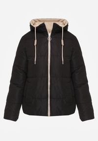 Renee - Czarna Pikowana Kurtka Dwustronna Wykończona Sznurkami Atitoria. Okazja: na co dzień. Kolor: czarny. Materiał: jeans. Styl: casual, klasyczny #6