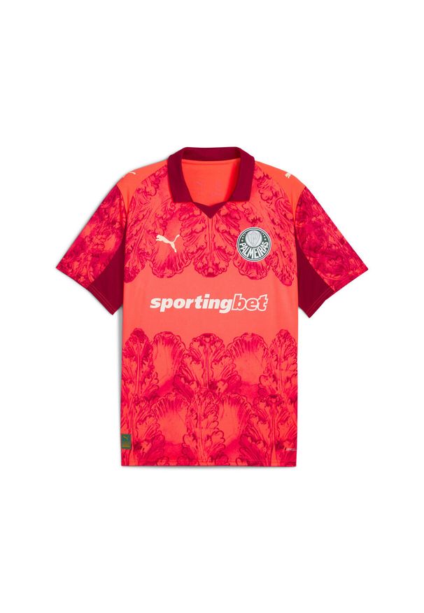 Puma - Męska koszulka KIDSUPER × SE PALMEIRAS PUMA Glowing Red Dark Crimson. Kolor: czerwony. Sezon: lato. Sport: piłka nożna