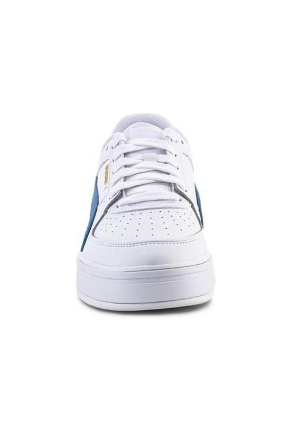 Buty do chodzenia męskie Puma cali pro. Zapięcie: sznurówki. Kolor: niebieski, biały, wielokolorowy. Materiał: tkanina, skóra, syntetyk, materiał. Szerokość cholewki: normalna. Sport: turystyka piesza