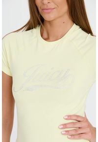 Juicy Couture - JUICY COUTURE Cytrynowy damski t-shirt Retroshrunken Tee, Rozmiar M. Kolor: żółty