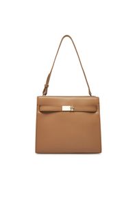TOMMY HILFIGER - Tommy Hilfiger Torebka Th Heritage Shoulder Bag AW0AW17182 Brązowy. Kolor: brązowy. Materiał: skórzane