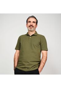 INESIS - Koszulka polo do golfa z krótkim rękawem męska Inesis MW500. Typ kołnierza: polo, golf. Kolor: zielony, brązowy, wielokolorowy. Materiał: bawełna, materiał, poliester. Długość rękawa: krótki rękaw. Długość: krótkie. Wzór: ze splotem. Styl: klasyczny, sportowy