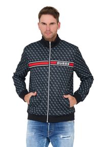 Guess - GUESS Czarna męska bluza logowana. Typ kołnierza: bez kaptura. Kolor: czarny #3
