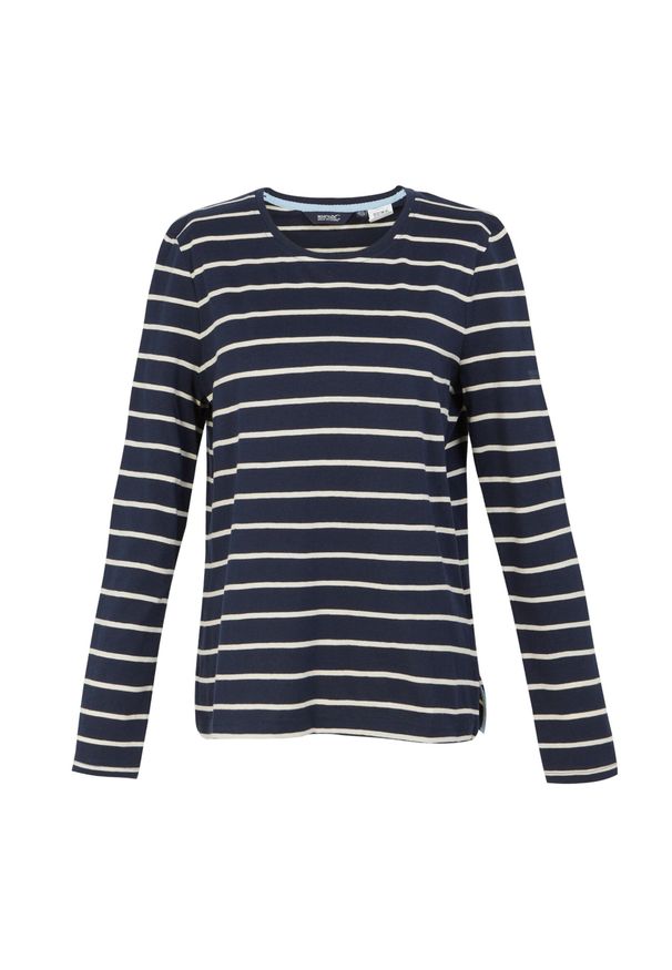 Regatta - T-shirt Damski Paski Z Długim Rękawem Federica II. Kolor: niebieski, wielokolorowy, biały. Długość rękawa: długi rękaw. Długość: długie. Wzór: paski. Sport: turystyka piesza